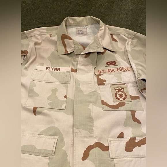 1996 Used US Air Force Desert Camouflage Coat-Shirt Men’s Large Regular - Picture 2 of 5